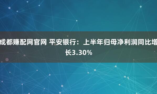 成都赚配网官网 平安银行：上半年归母净利润同比增长3.30%